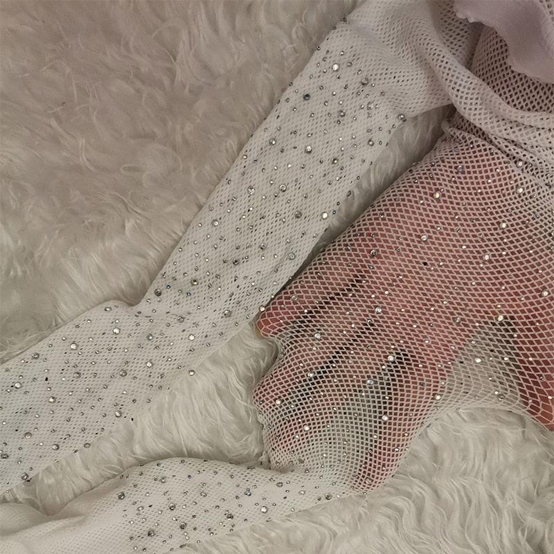 Rajstopy kabaretki z kryształkami