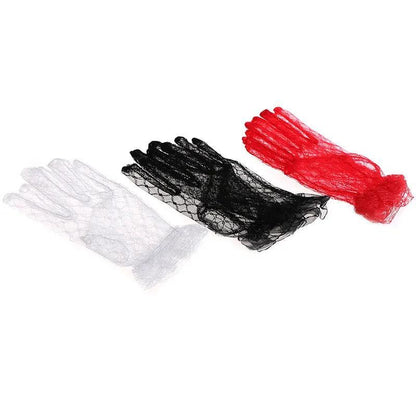 Rękawiczki koronkowe z falbanką