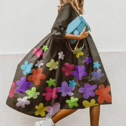 Rozkloszowana sukienka midi