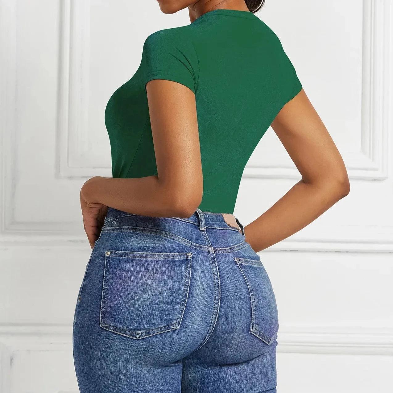 Różnokolorowe body klasyczne z krótkim rękawem