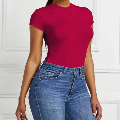 Różnokolorowe body klasyczne z krótkim rękawem