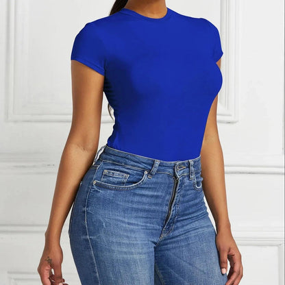 Różnokolorowe body klasyczne z krótkim rękawem