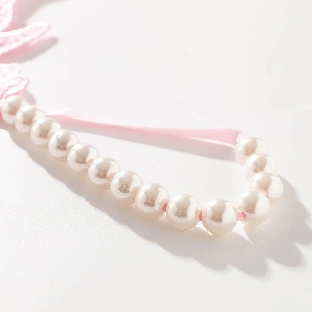 Różnokolorowe stringi ozdobne z perełkami