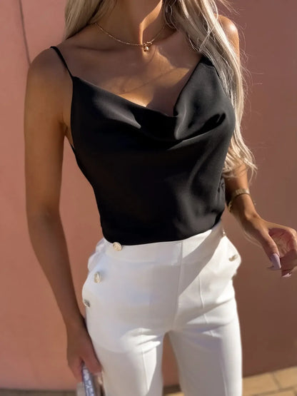 Satynowy top damski na ramiączkach