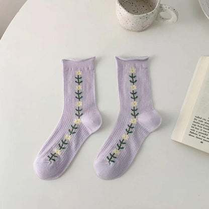 Skarpety z motywem kwiatów