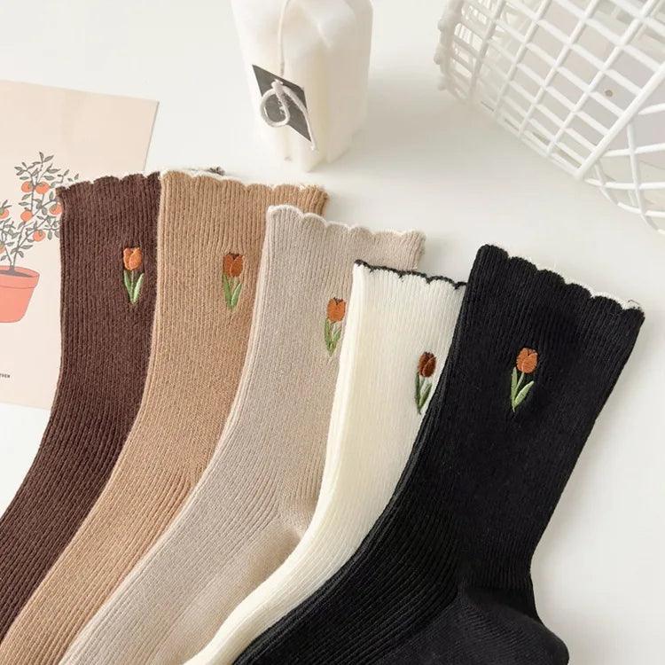 Skarpety ze wzorem tulipana