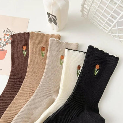 Skarpety ze wzorem tulipana