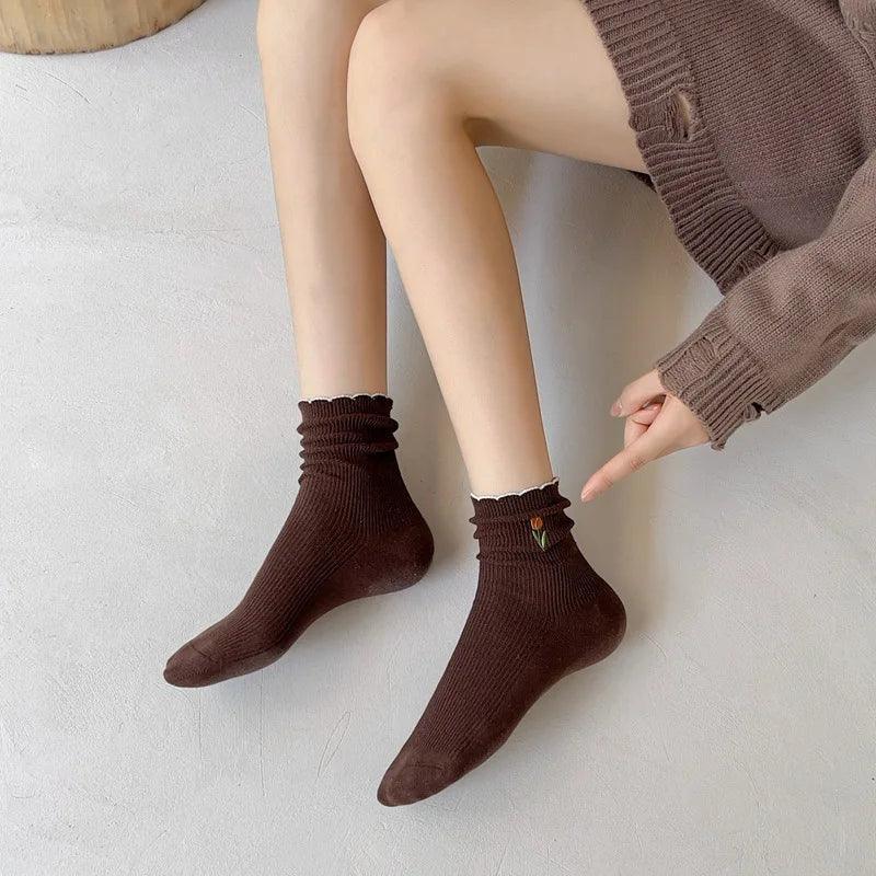 Skarpety ze wzorem tulipana