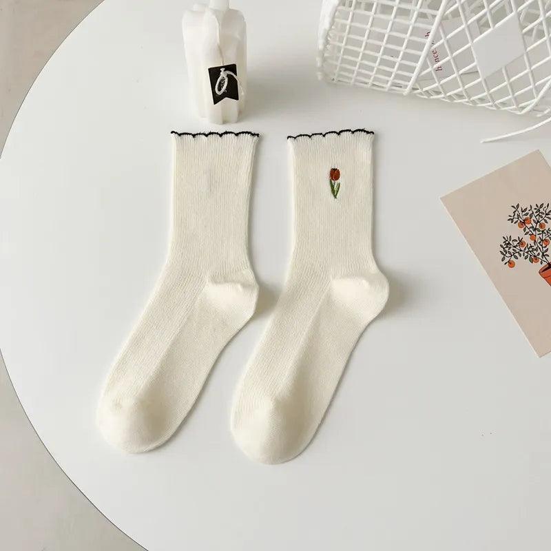 Skarpety ze wzorem tulipana