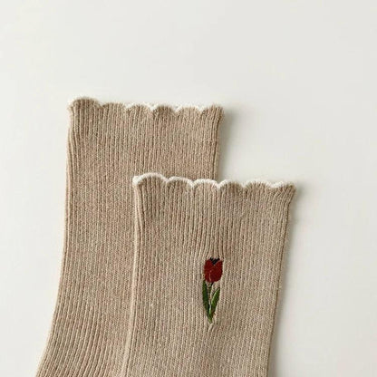 Skarpety ze wzorem tulipana