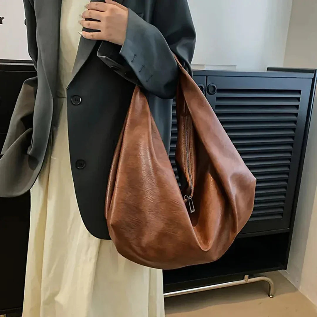 Skórzana duża torba worek