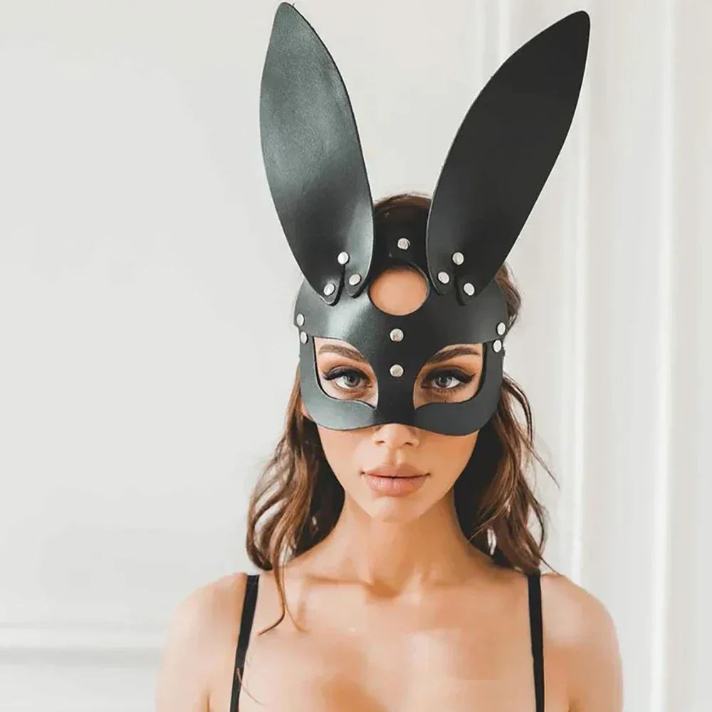 Skórzana maska królik