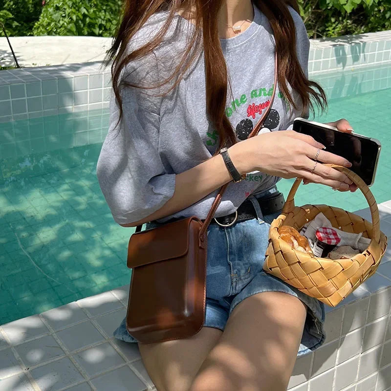 Skórzana torebka na telefon