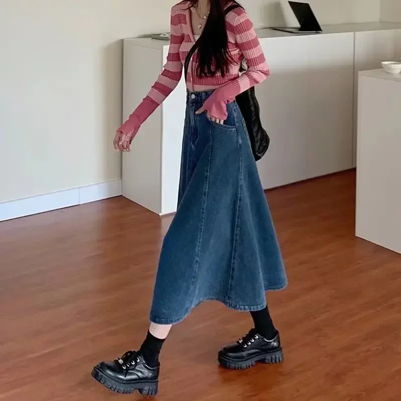 Spódnica jeansowa midi