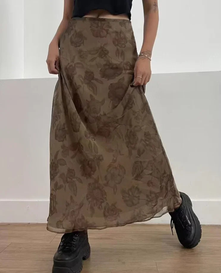 Spódnica maxi khaki