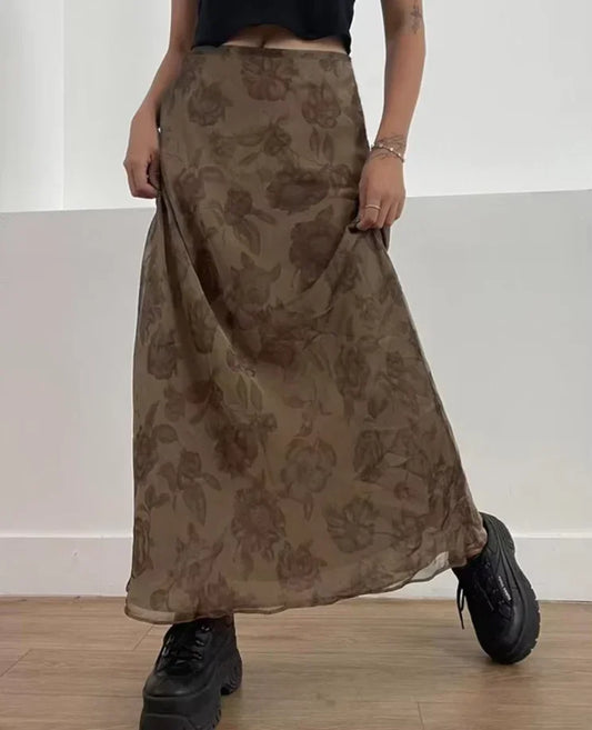 Spódnica maxi khaki
