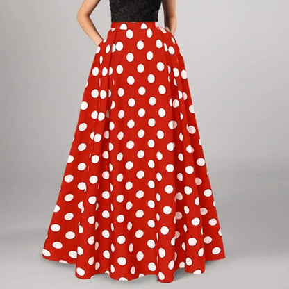 Spódnica maxi w grochy