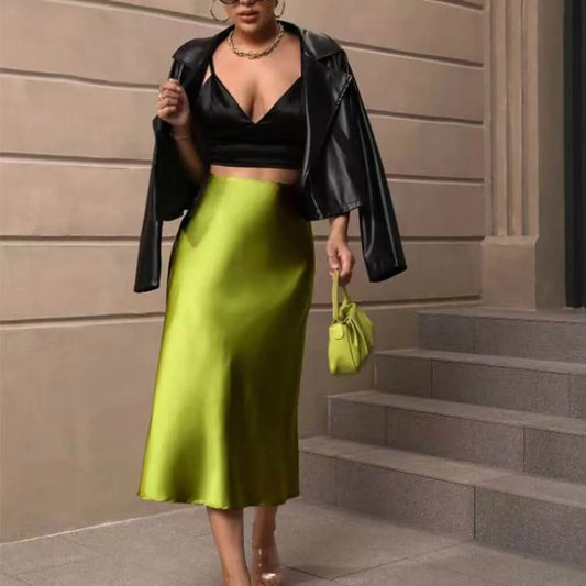 Spódnica medium satynowa