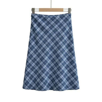 Spódnica midi w kratę