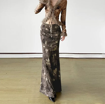 Spódnica w kwiaty maxi