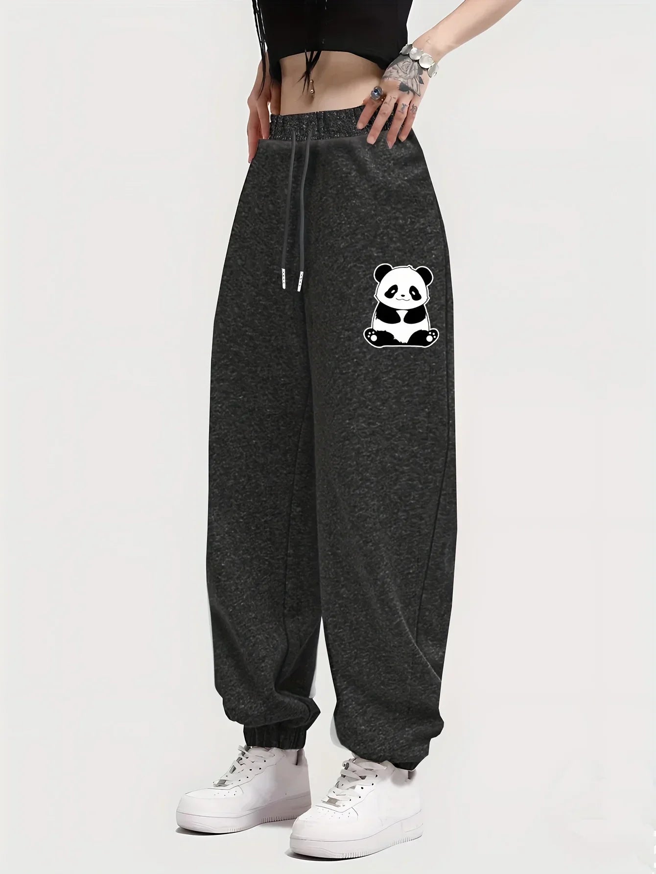 Spodnie dresowe damskie z nadrukiem pandy