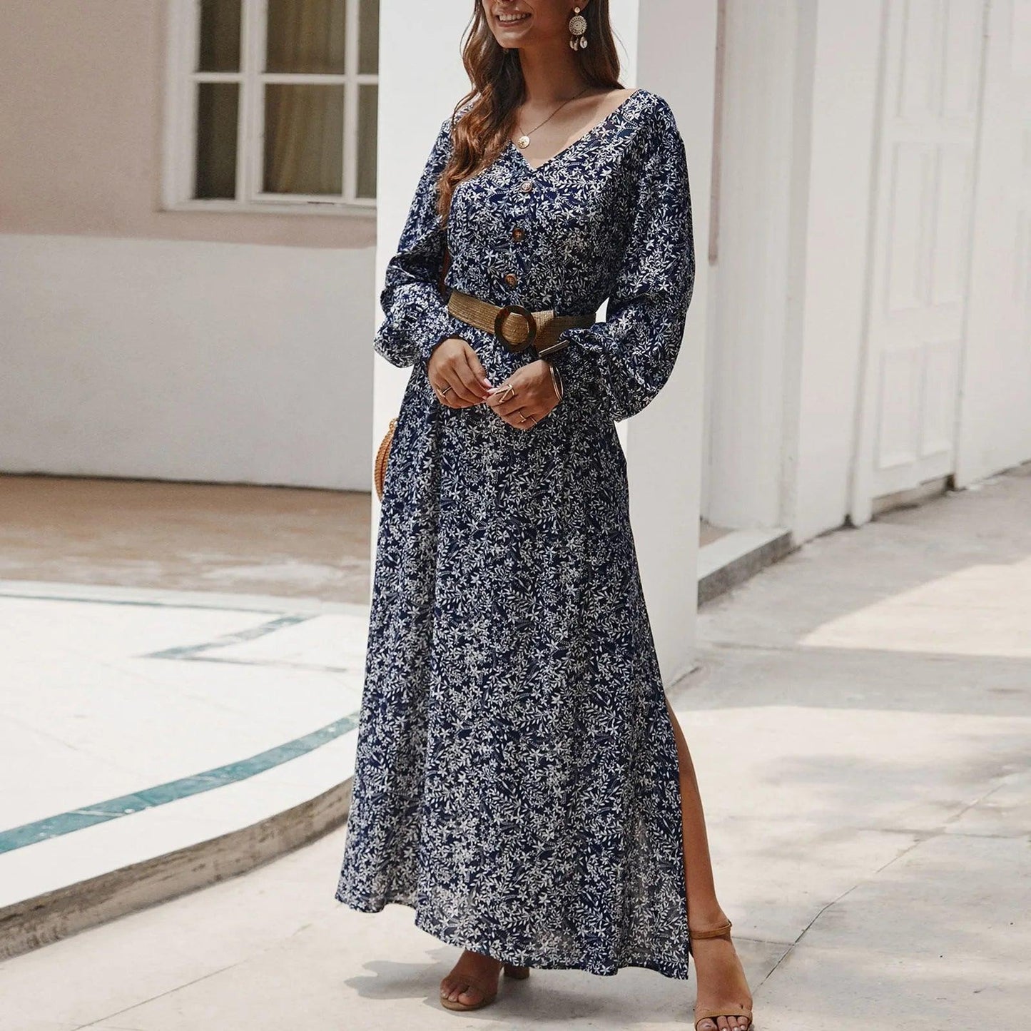 Sukienka maxi w kwiatowy wzór