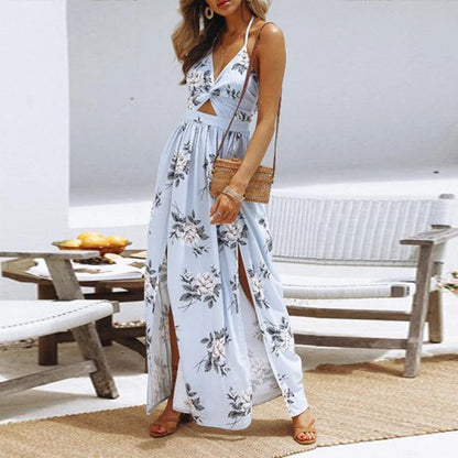 Sukienka maxi z wycięciem