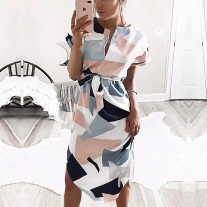 Sukienka midi we wzory