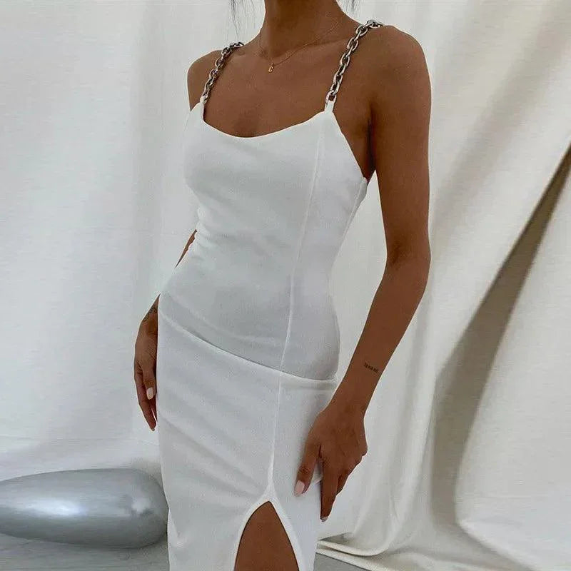 Sukienka midi z łańcuszkami