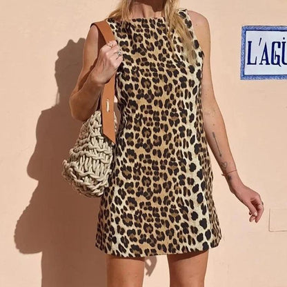 Sukienka mini w panterkę