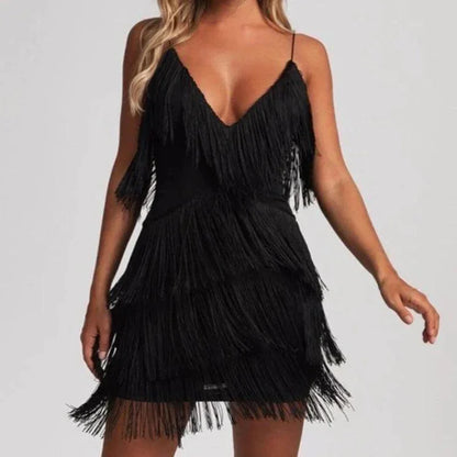 Sukienka mini z frędzelkami