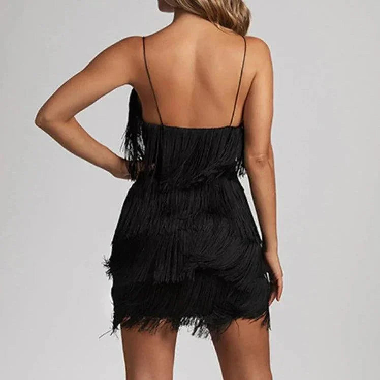 Sukienka mini z frędzelkami