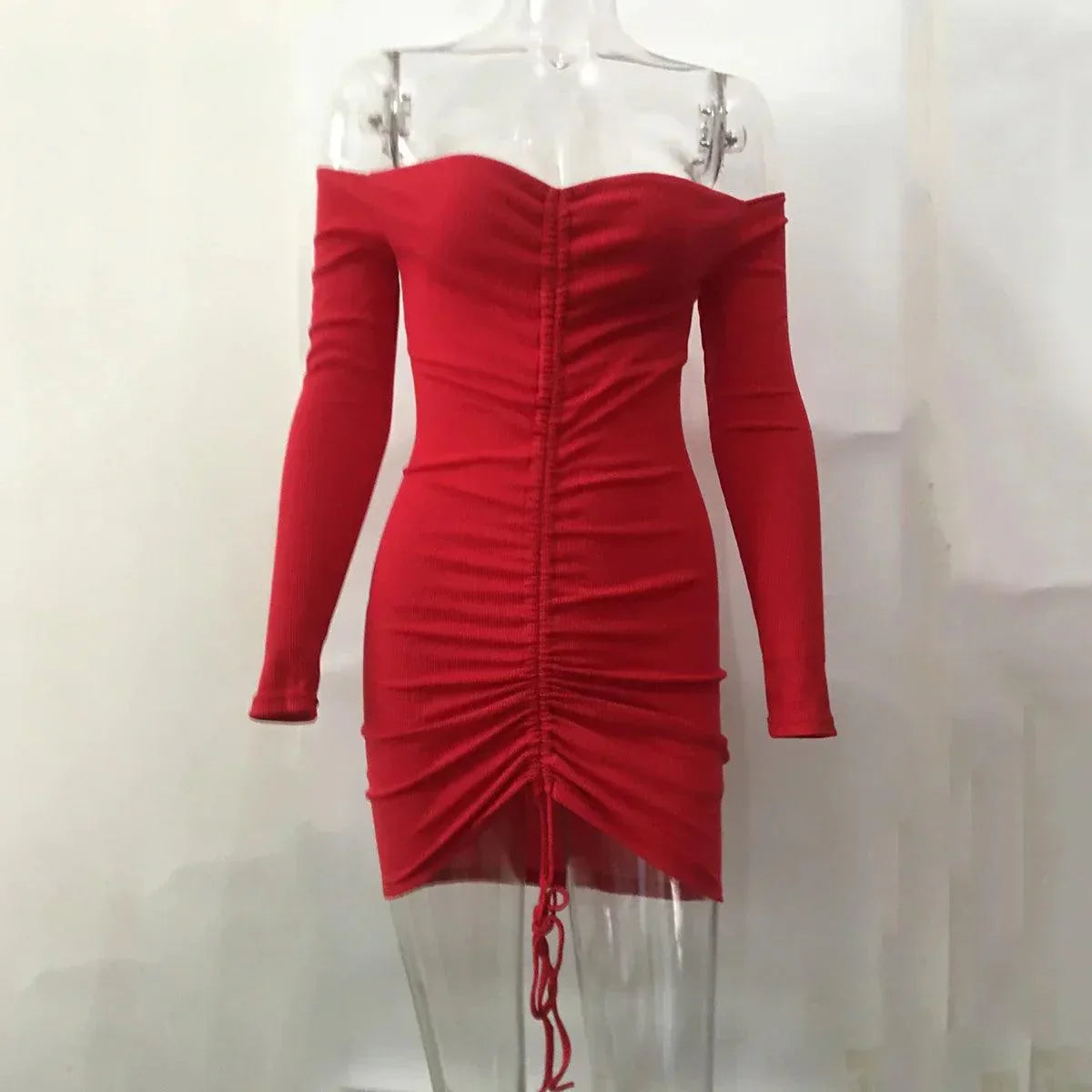 Sukienka mini ze ściągaczem