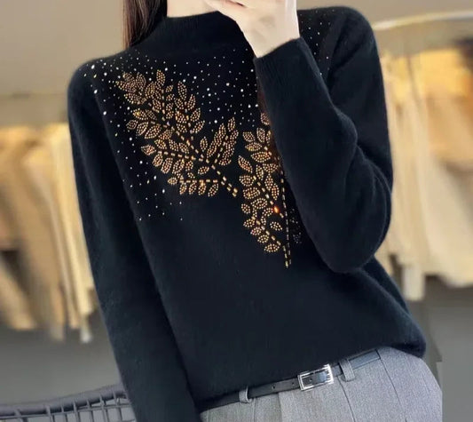 Sweter damski z ozdobnymi cekinami