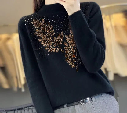 Sweter damski z ozdobnymi cekinami