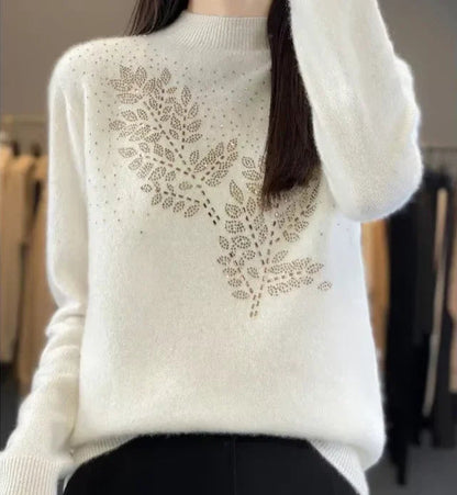 Sweter damski z ozdobnymi cekinami
