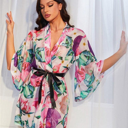 Szlafrok w kwiecisty wzór