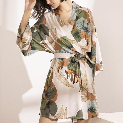 Szlafrok z motywem kwiatowym