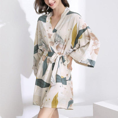 Szlafrok z motywem kwiatowym