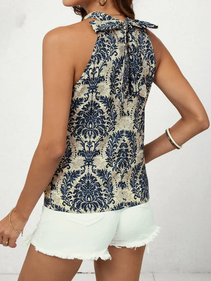Top damski bez rękawów we wzory