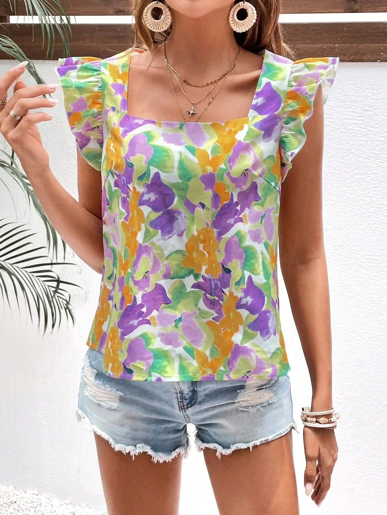 Top damski w kwiaty