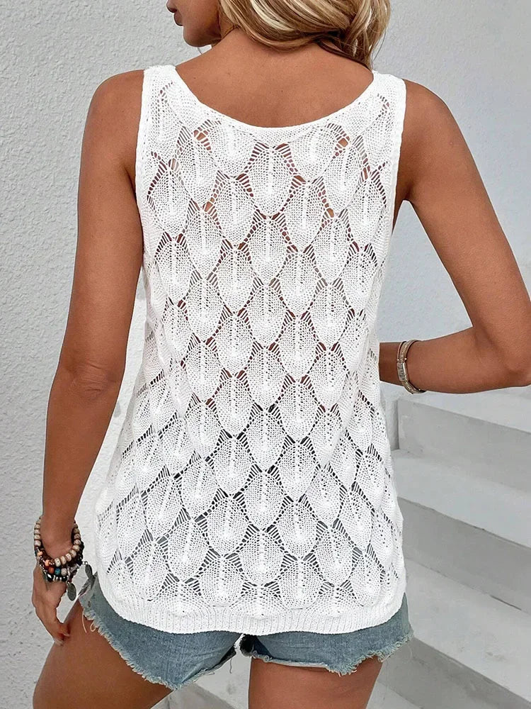 Top damski z motywem w pióra