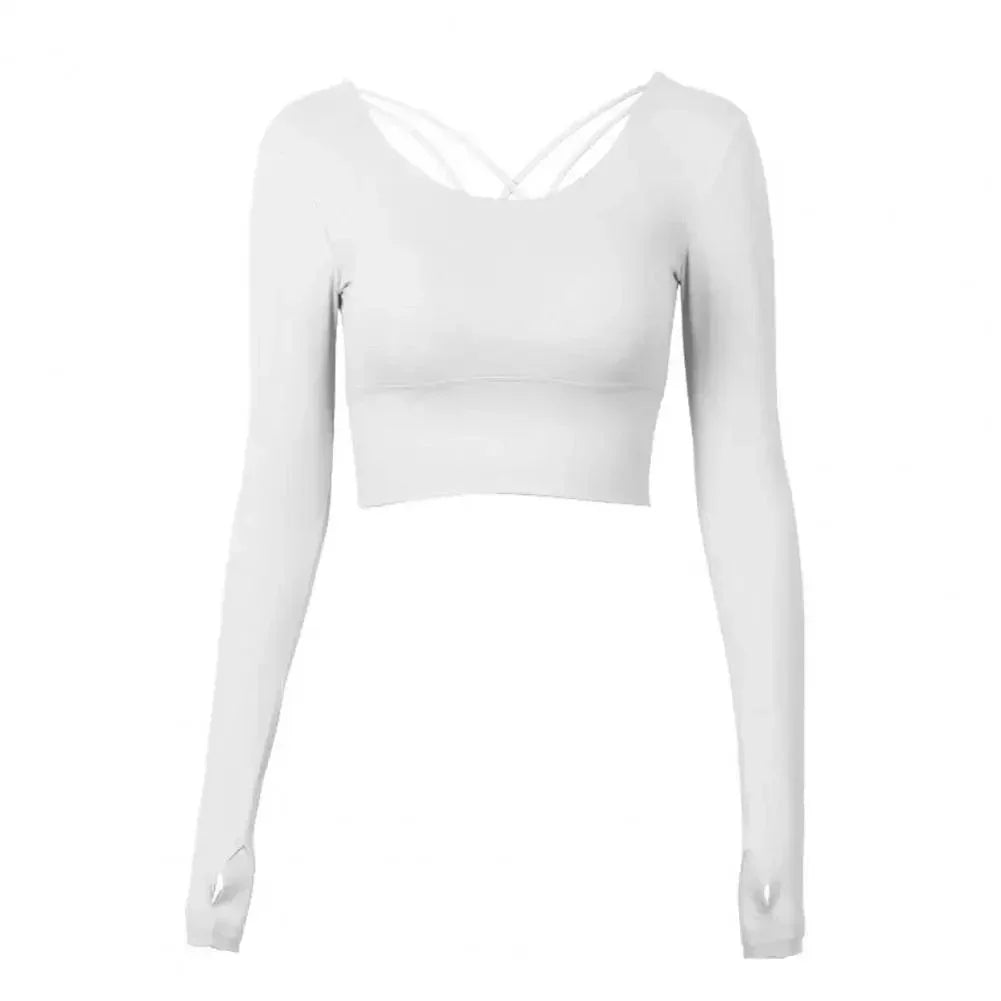 Top sportowy z długim rękawem i paskami na plecach