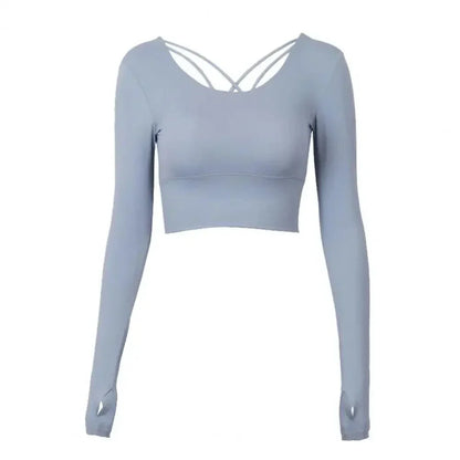 Top sportowy z długim rękawem i paskami na plecach