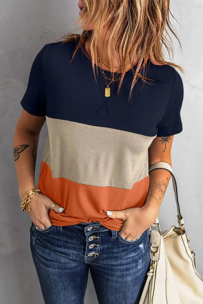 Trzykolorowy damski t-shirt - Zolaro.pl
