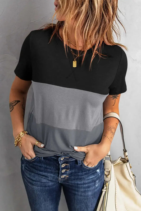 Trzykolorowy damski t-shirt - Zolaro.pl