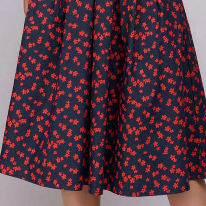 Wizytowa sukienka midi z rękawem 3/4