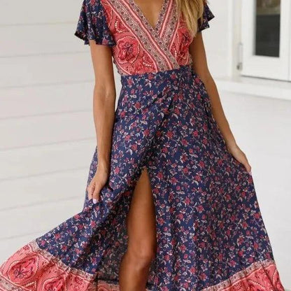 Wzorzysta sukienka maxi