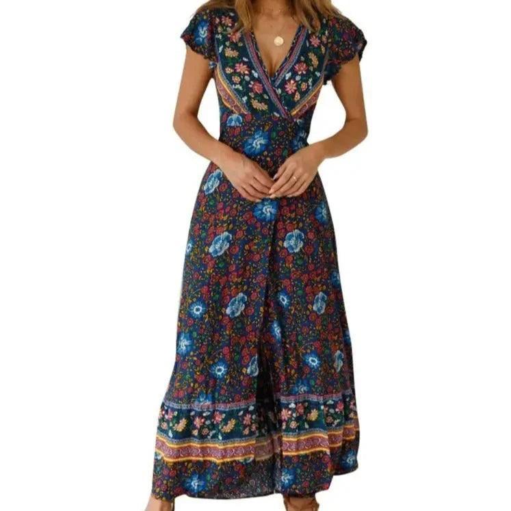 Wzorzysta sukienka maxi