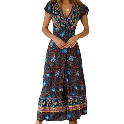 Wzorzysta sukienka maxi